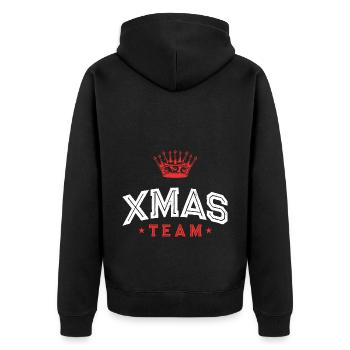 Xmas Team Weihnachten Weihnachtsfeier - Unisex Premium Bio Zip Hoodie - Schwarz - Hinten - Nico (187cm)