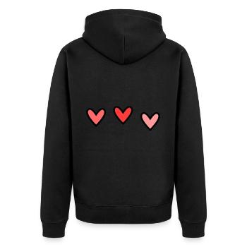 CŒUR. CŒURS. SAINT VALENTIN. LOVE. AMOUR - Veste à capuche bio Premium Unisexe - noir - Dos - Nico (187cm)