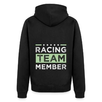 Racing Team - Unisex Premium Bio Zip Hoodie - Schwarz - Hinten - Nico (187cm)