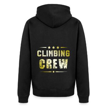Climbing Crew - Unisex Premium Organic Zip Hoodie - black - Back - Nico (187cm)