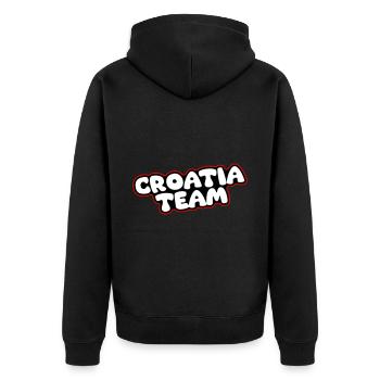 Croatia Team - Unisex Premium Organic Zip Hoodie - black - Back - Nico (187cm)