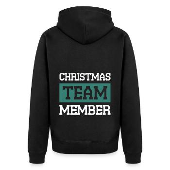 Christmas Team - Unisex Premium Organic Zip Hoodie - black - Back - Nico (187cm)