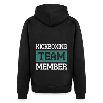 Kickboxing Team - Unisex Premium Organic Zip Hoodie - black - Back - Nico (187cm)