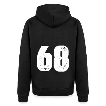 68 Maillot numéro - Veste à capuche bio Premium Unisexe - noir - Dos - Nico (187cm)