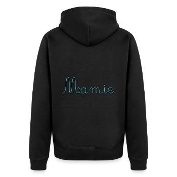 OMA. MUTTERTAG. ALLES GUTE ZUM OMA-TAG. ICH LIEBE DICH - Unisex Premium Bio Zip Hoodie - Schwarz - Hinten - Nico (187cm)