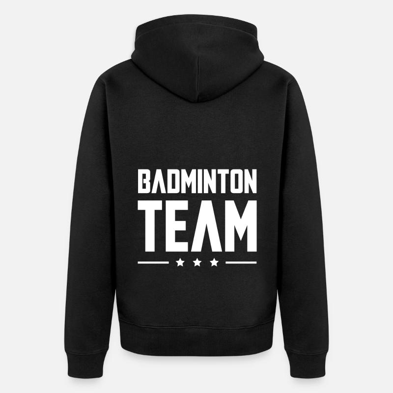 Équipe de badminton - Veste à capuche bio Premium Unisexe - noir