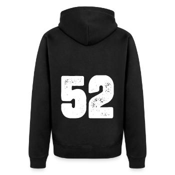 52 Maillot numéro - Veste à capuche bio Premium Unisexe - noir - Dos - Nico (187cm)