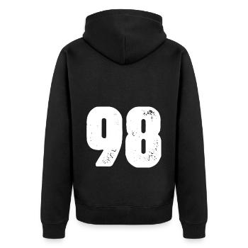 98 Number jersey - Unisex Premium Organic Zip Hoodie - black - Back - Nico (187cm)