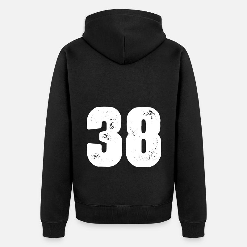 Maillot 38 Numéro - Veste à capuche bio Premium Unisexe - noir