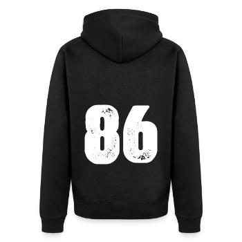 86 Number jersey - Unisex Premium Organic Zip Hoodie - black - Back - Nico (187cm)