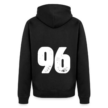 96 Number jersey - Unisex Premium Organic Zip Hoodie - black - Back - Nico (187cm)