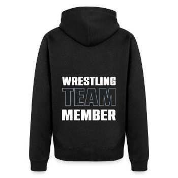 Wrestling Team - Unisex Premium Organic Zip Hoodie - black - Back - Nico (187cm)