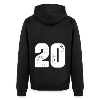 Maillot 20 Numéro - Veste à capuche bio Premium Unisexe - noir - Dos - Nico (187cm)