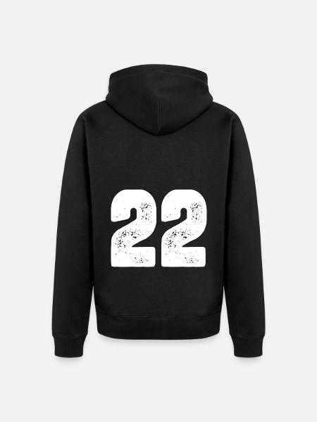 22 Number jersey - Unisex Premium Organic Zip Hoodie - black
