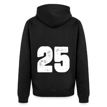 25 Number jersey - Unisex Premium Organic Zip Hoodie - black - Back - Nico (187cm)