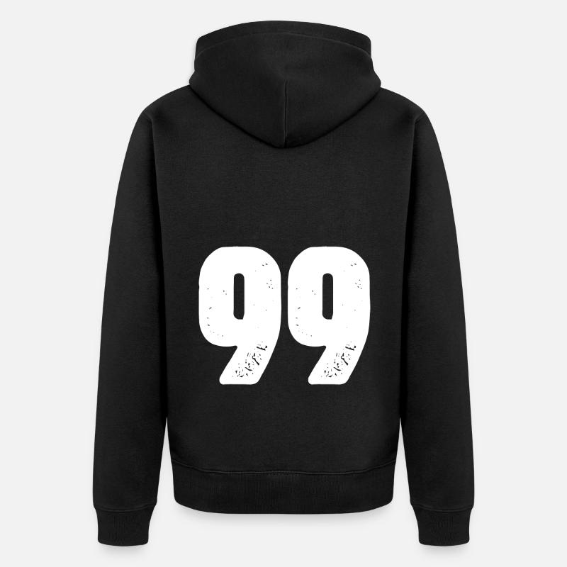 99 Maillot numéro - Veste à capuche bio Premium Unisexe - noir