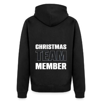 Christmas Team - Unisex Premium Organic Zip Hoodie - black - Back - Nico (187cm)