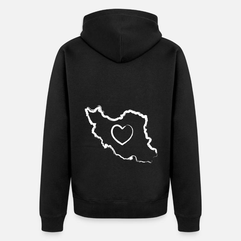 Iran Heart Cher Persan - Veste à capuche bio Premium Unisexe - noir