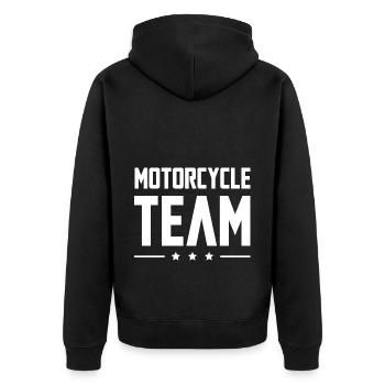 Équipe moto - Veste à capuche bio Premium Unisexe - noir - Dos - Nico (187cm)