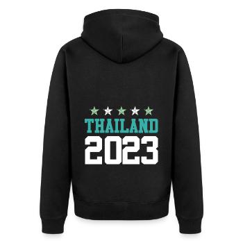 Thailand 2023 - Unisex Premium Bio Zip Hoodie - Schwarz - Hinten - Nico (187cm)