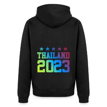 Thaïlande 2023 - Veste à capuche bio Premium Unisexe - noir - Dos - Nico (187cm)