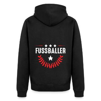 Fussballer Fussball Spieler - Unisex Premium Bio Zip Hoodie - Schwarz - Hinten - Nico (187cm)