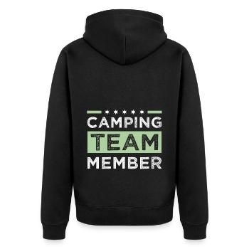 Camping Team - Unisex Premium Bio Zip Hoodie - Schwarz - Hinten - Nico (187cm)