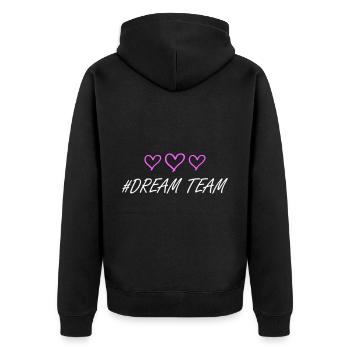 Dream Team Heart Love - Unisex Premium Organic Zip Hoodie - black - Back - Nico (187cm)