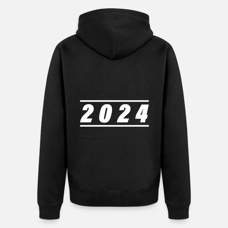 Année 2024 - Veste à capuche bio Premium Unisexe - noir