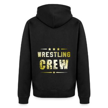 Wrestling Crew - Unisex Premium Bio Zip Hoodie - Schwarz - Hinten - Nico (187cm)