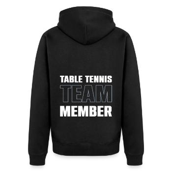 Table Tennis Team - Unisex Premium Bio Zip Hoodie - Schwarz - Hinten - Nico (187cm)