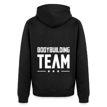Équipe de musculation - Veste à capuche bio Premium Unisexe - noir - Dos - Nico (187cm)