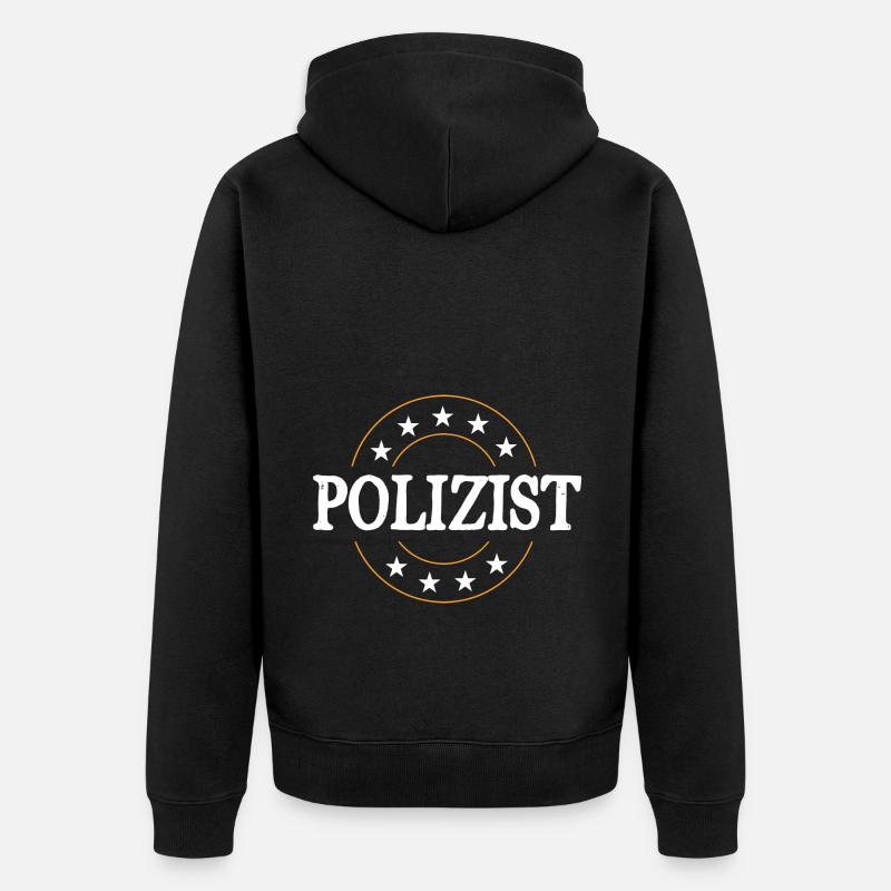 Polizist Beruf - Unisex Premium Bio Zip Hoodie - Schwarz