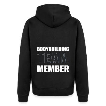 Équipe de musculation - Veste à capuche bio Premium Unisexe - noir - Dos - Nico (187cm)