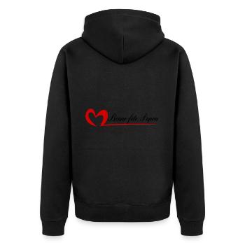 PAPUAN. DAD. FATHER'S DAY. HAPPY FATHER'S DAY. BONN - Unisex Premium Organic Zip Hoodie - black - Back - Nico (187cm)