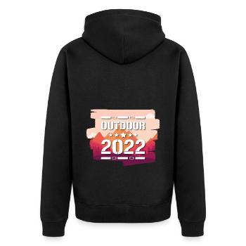 Outdoor 2022 - Unisex Premium Bio Zip Hoodie - Schwarz - Hinten - Nico (187cm)