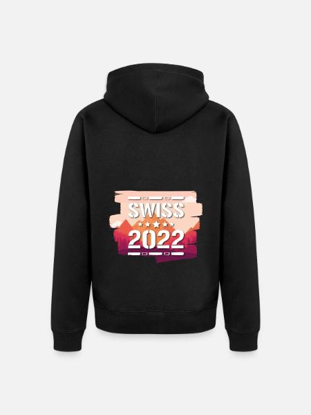 Swiss 2022 - Unisex Premium Bio Zip Hoodie - Schwarz