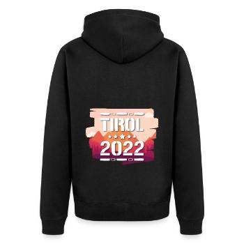 Tyrol 2022 - Unisex Premium Organic Zip Hoodie - black - Back - Nico (187cm)