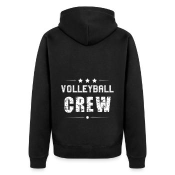 Volleyball Crew - Unisex Premium Bio Zip Hoodie - Schwarz - Hinten - Nico (187cm)
