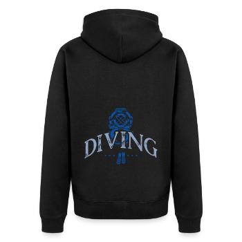 Diving scuba diving - Unisex Premium Organic Zip Hoodie - black - Back - Nico (187cm)