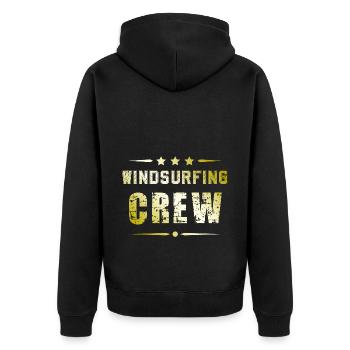 Windsurfing Crew - Unisex Premium Bio Zip Hoodie - Schwarz - Hinten - Nico (187cm)