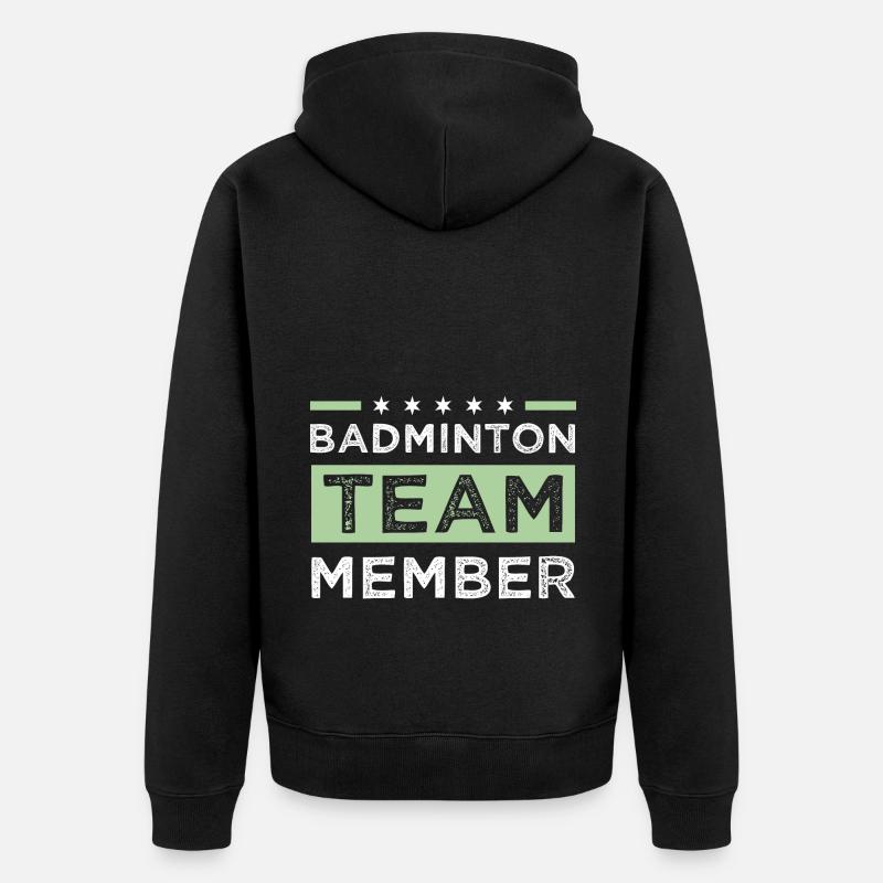 Équipe de badminton - Veste à capuche bio Premium Unisexe - noir