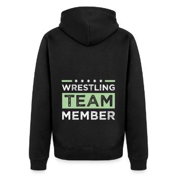 Wrestling Team - Unisex Premium Bio Zip Hoodie - Schwarz - Hinten - Nico (187cm)