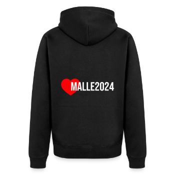 Malle 2024 Vacances du cœur - Veste à capuche bio Premium Unisexe - noir - Dos - Nico (187cm)