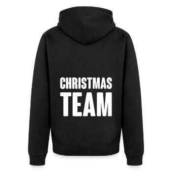 Christmas Team - Unisex Premium Organic Zip Hoodie - black - Back - Nico (187cm)