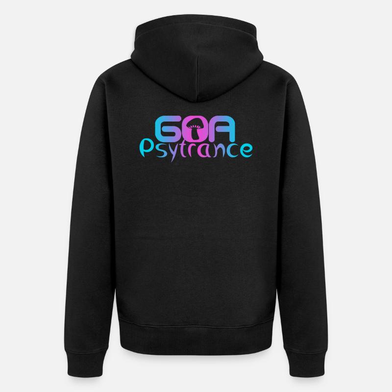 Goa Psytrance Psy - Unisex Premium Bio Zip Hoodie - Schwarz
