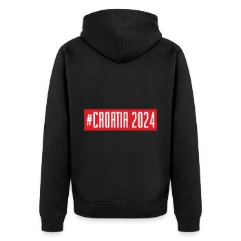 Croatia 2024 Team - Unisex Premium Organic Zip Hoodie - black - Back - Nico (187cm)