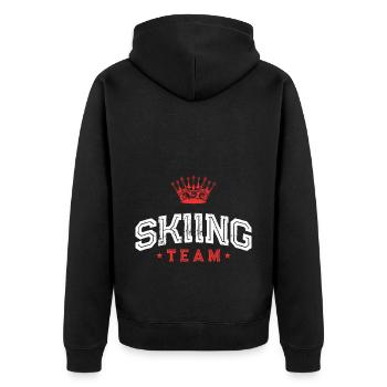 Skiing Team - Unisex Premium Bio Zip Hoodie - Schwarz - Hinten - Nico (187cm)