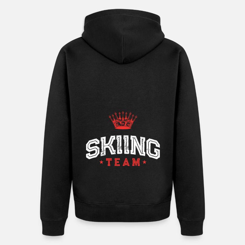 Équipe de ski - Veste à capuche bio Premium Unisexe - noir