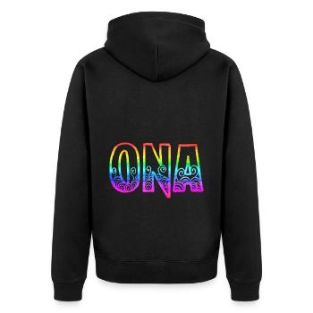 ona rs arc-en-ciel - Veste à capuche bio Premium Unisexe - noir - Dos - Nico (187cm)